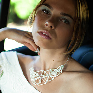 Z Cube Necklace - zimarty - wearable architecture 3d printed jewelry 