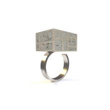 Load image into Gallery viewer, Mondrian Cube Ring - zimarty - wearable architecture 3d printed jewelry