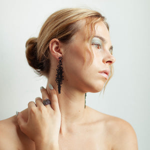 Squiggle Earring - zimarty - wearable architecture 3d printed jewelry 