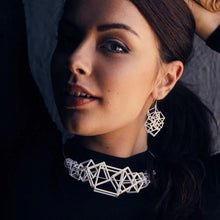 Load image into Gallery viewer, Z Cube Necklace - zimarty - wearable architecture 3d printed jewelry
