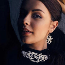 Load image into Gallery viewer, Z Cube Earring - zimarty - wearable architecture 3d printed jewelry