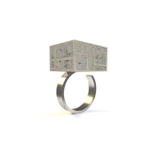 Load image into Gallery viewer, Mondrian Cube Ring - zimarty - wearable architecture 3d printed jewelry 
