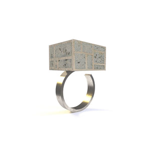 Mondrian Cube Ring - zimarty - wearable architecture 3d printed jewelry 