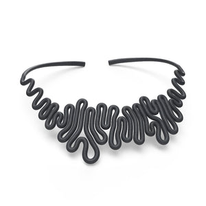 Squiggle Necklace - zimarty - wearable architecture 3d printed jewelry 