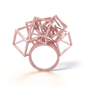 Z Cube Ring - zimarty - wearable architecture 3d printed jewelry 