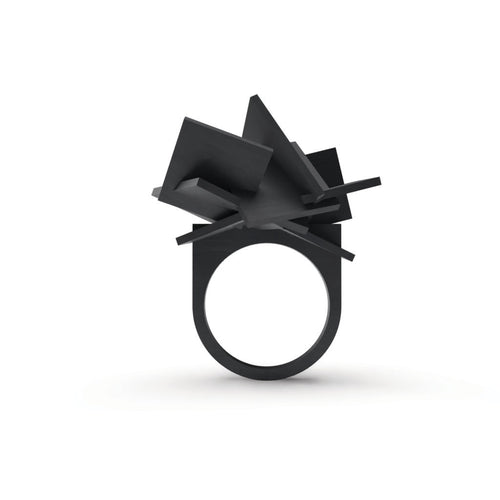 Z Plane Ring - zimarty - wearable architecture 3d printed jewelry 