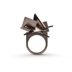 Z Plane Ring - zimarty - wearable architecture 3d printed jewelry 