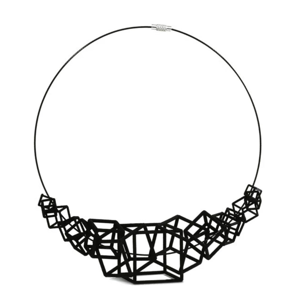 GRAVITY - 3d Printed Necklace - Steel – X Over 0